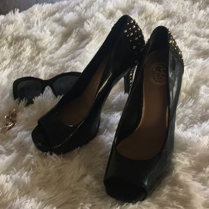 Jessica Simpson patent heels with gold studs